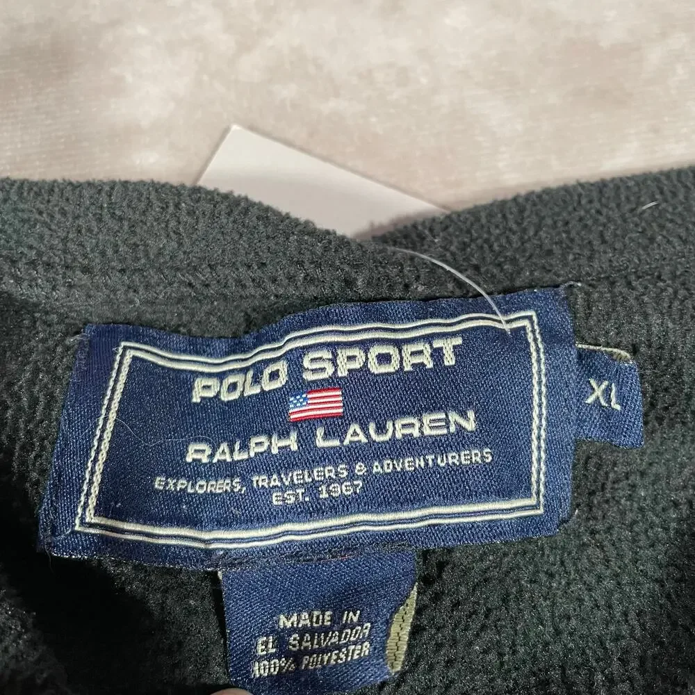 Vintage Polo Sport by Ralph Lauren Olive Green Pullover Fleece Polartec Sweater